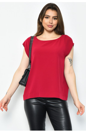 Блуза женская однотонная бордового цвета 171022C