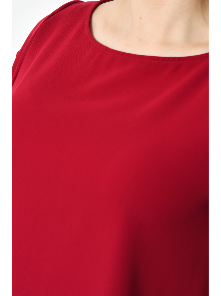Блуза женская однотонная бордового цвета 171022C