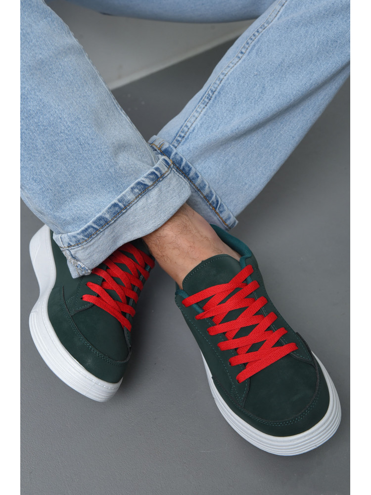 Кросівки чоловічі темно-зеленого кольору на шнурівці YB0311-7 171038C