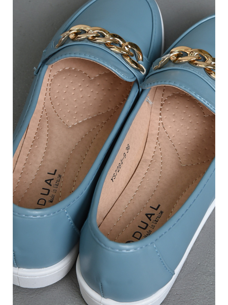 Туфли-лоферы  женские голубого цвета YS7284-9 171076C