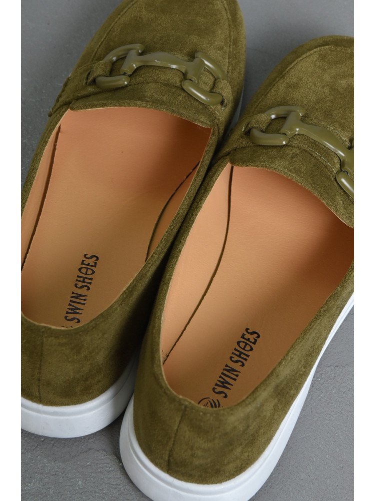 Туфли-лоферы женские болотного цвета YS2108-7 171103C