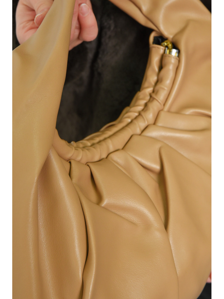 Сумка хобо  жіноча темно-бежевого кольору 171117C