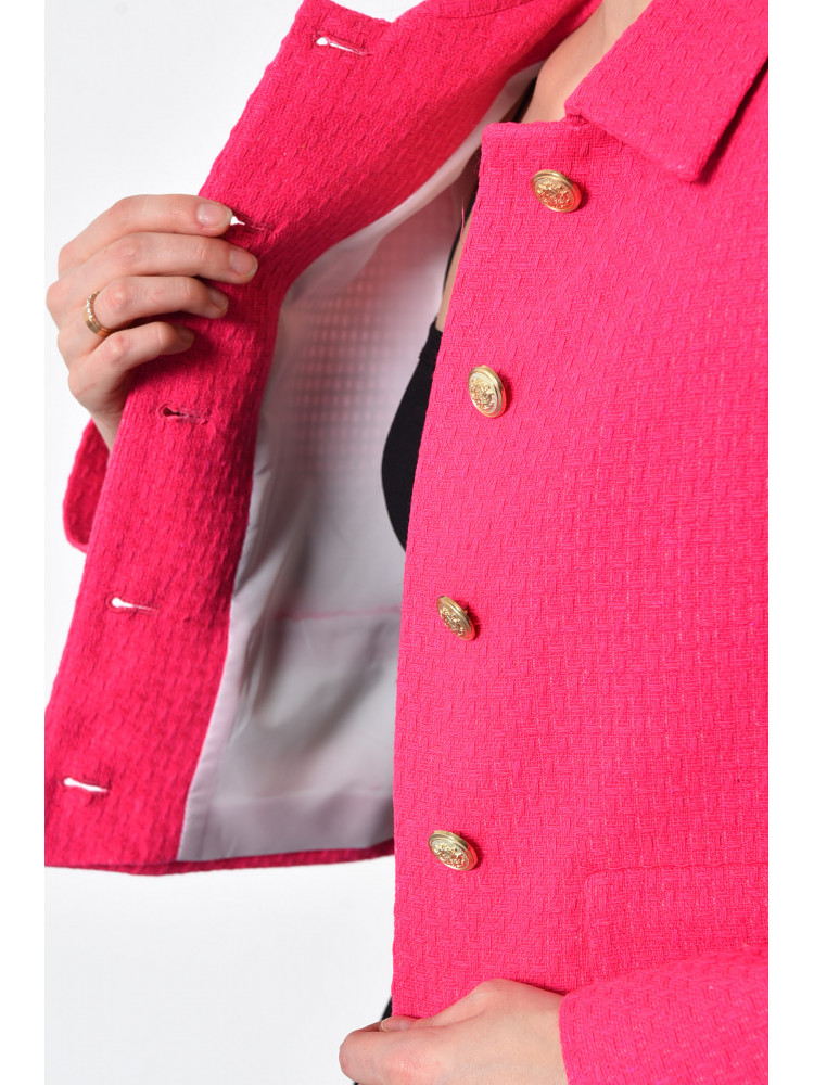 Пиджак женский укороченный малинового цвета 171202C
