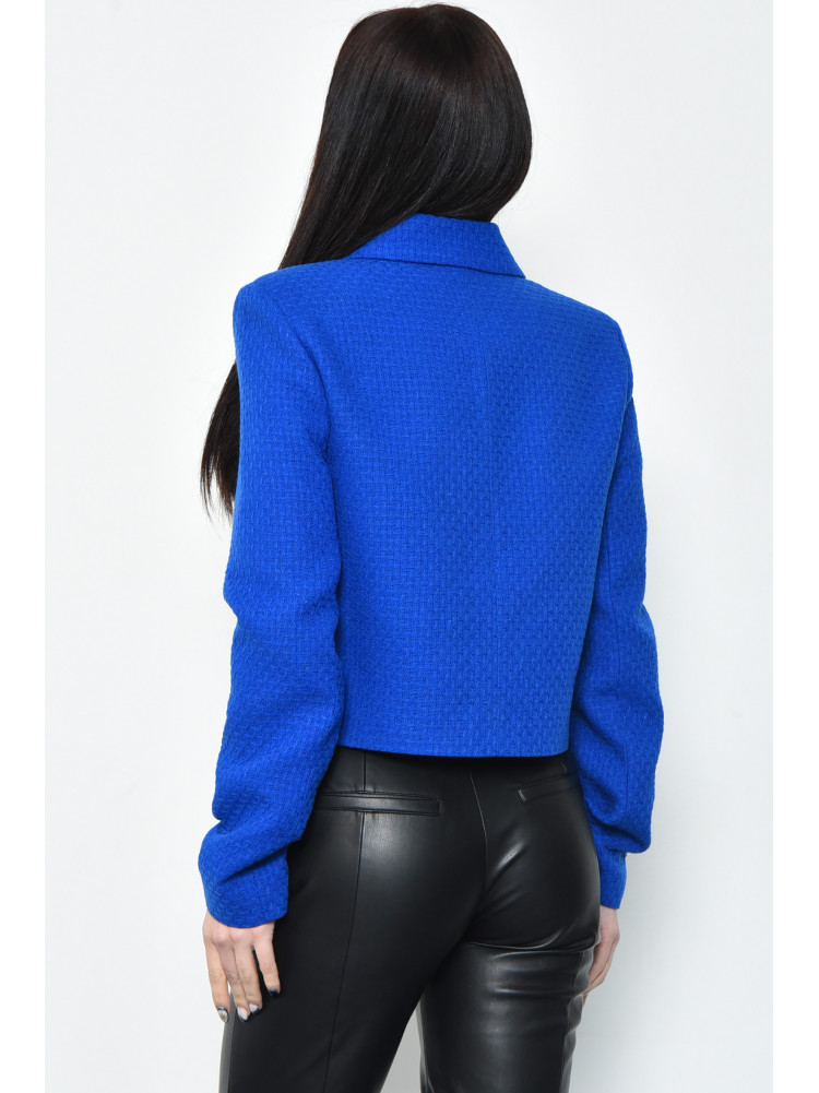 Піджак жіночій  укорочений синього кольору 171203C