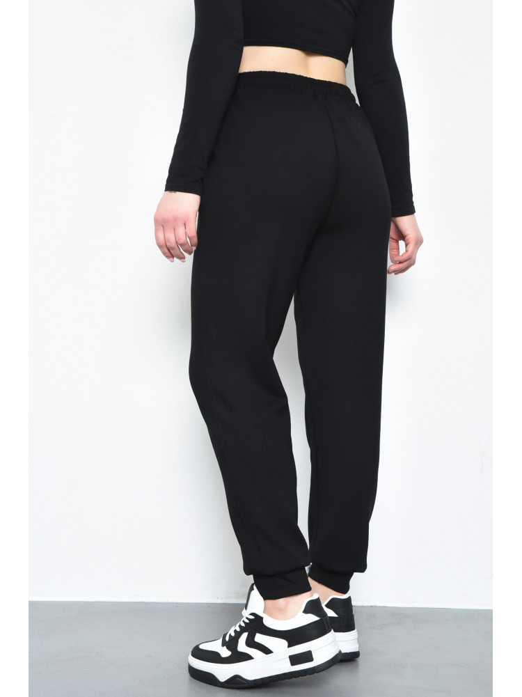 Спортивые штаны женские черного цвета 9652-11 171316C