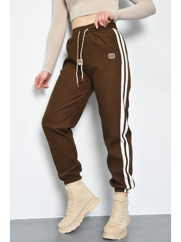 Спортивые штаны женские коричневого цвета 9664-2 171321C