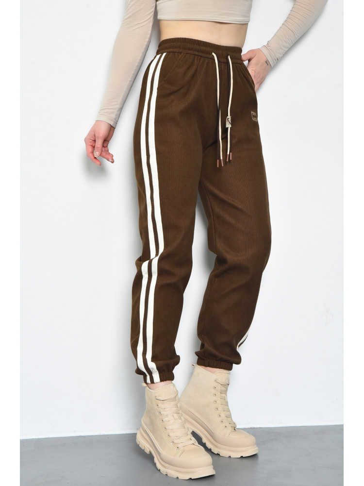 Спортивые штаны женские коричневого цвета 9664-2 171321C