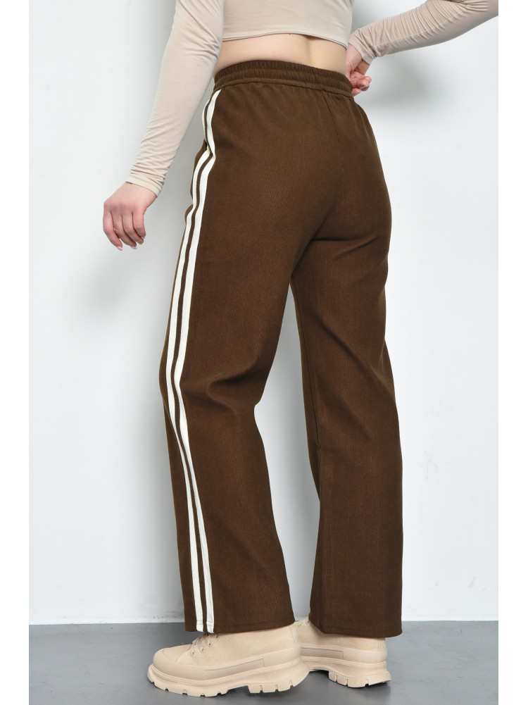 Спортивые штаны женские коричневого цвета 9664-1 171324C