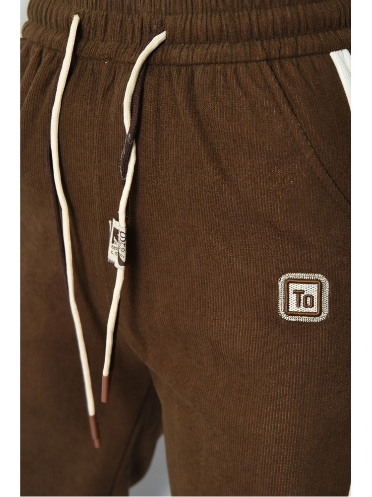 Спортивые штаны женские коричневого цвета 9664-1 171324C