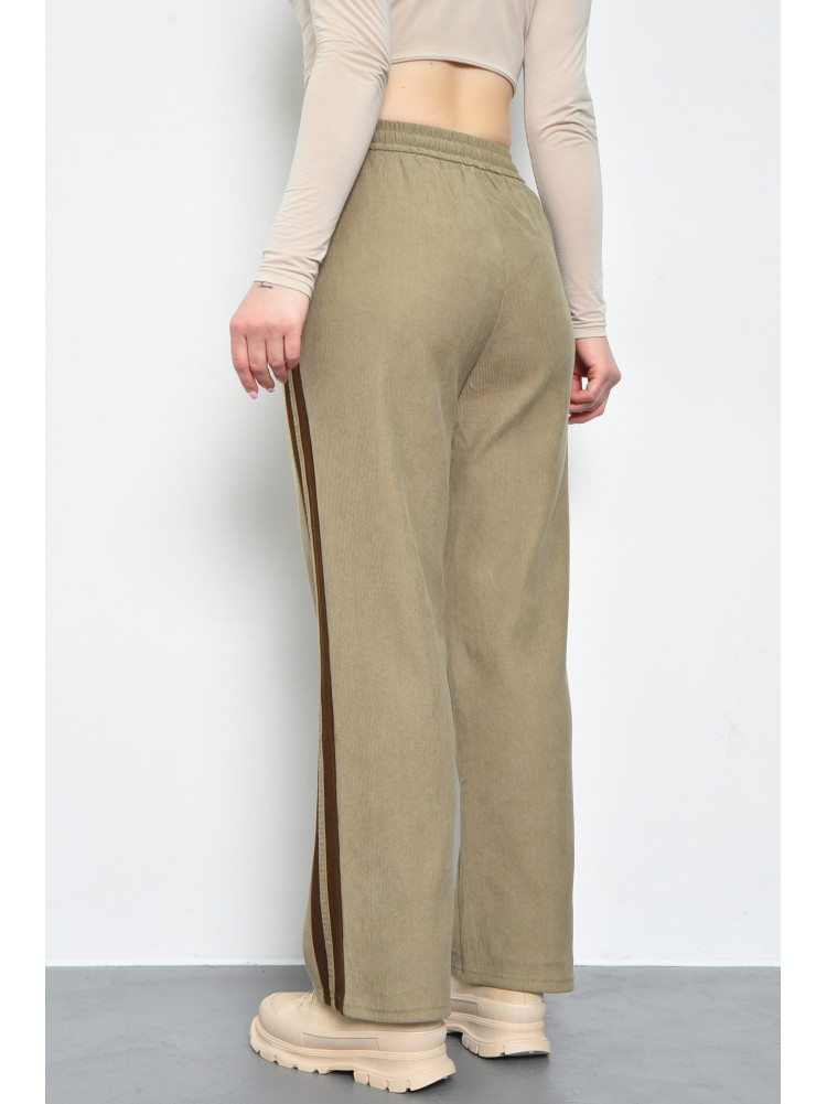 Спортивые штаны женские бежевого цвета 9664-1 171325C