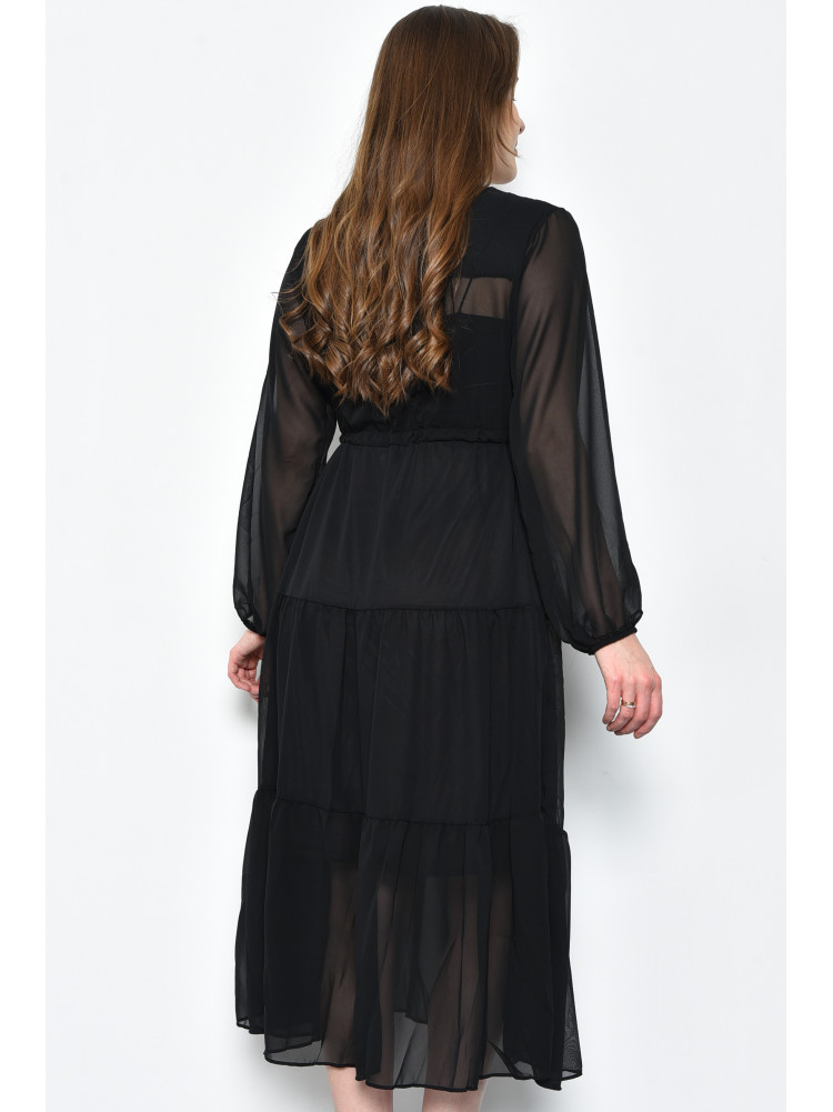 Сукня жіноча шифонова чорного кольору 171568C