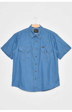 Рубашка мужская однотонная голубого цвета 171633C