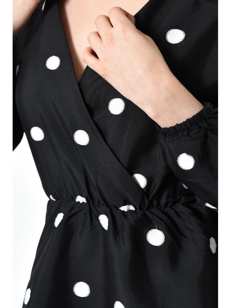 Платье женское черного цвета в горошек 171661C