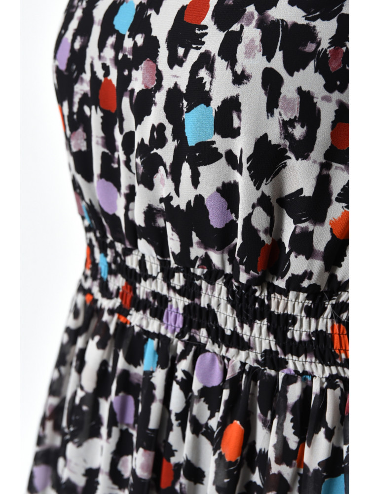 Сукня жіноча шифонова чорного кольоу з візерунками 171667C