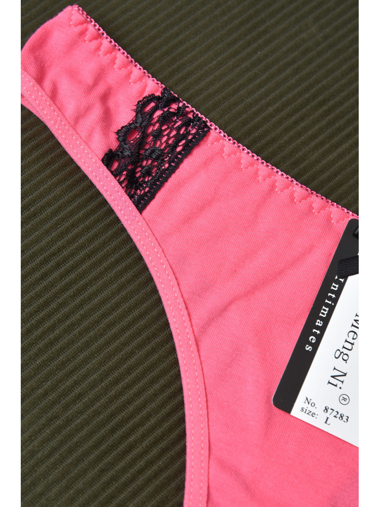 Стрінги жіночі з гіпюровими вставками рожевого кольору 87283 171723C