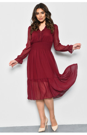 Сукня жіноча шифонова бордового кольору 1972 171724C