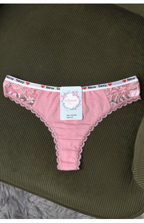 Стрінги жіночі з гіпюровими вставками рожевого кольору X2650 171764C