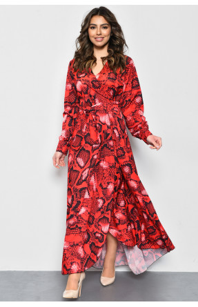Платье женское красного цвета с узором 171768C