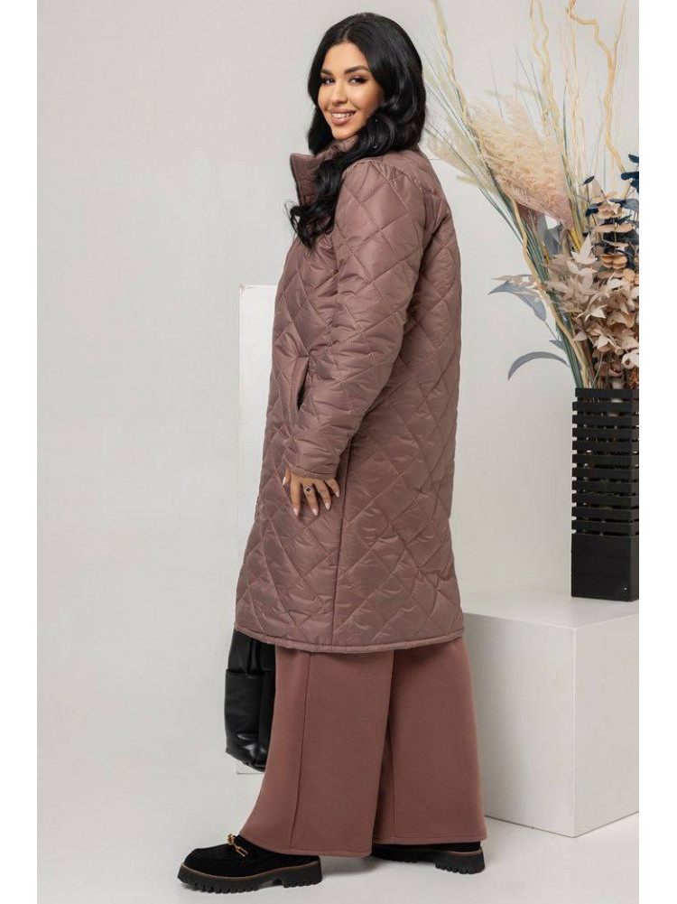 Куртка женская коричневого цвета  Батал 171879C