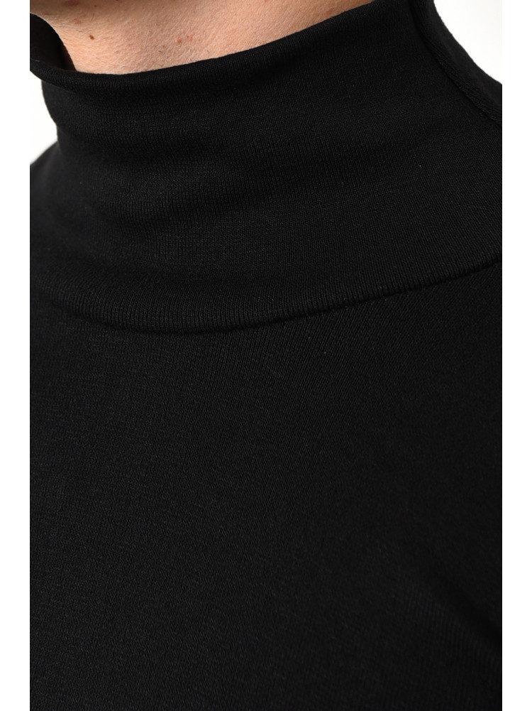Гольф мужской на флисе черного цвета 171888C