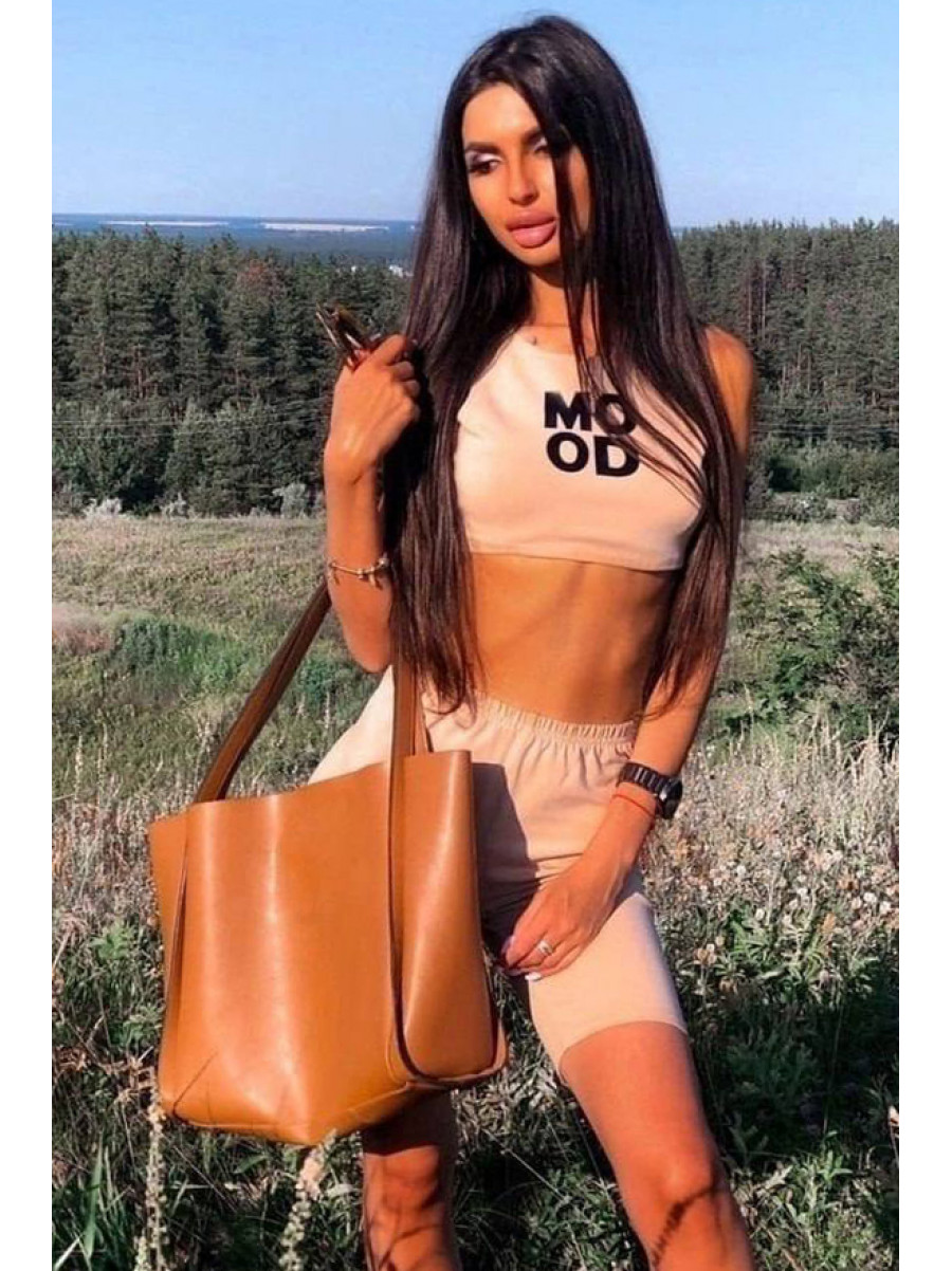 Костюм женский бежевого цвета 1298 171921C