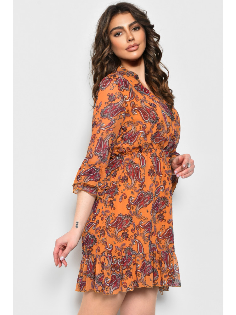 Сукня жіноча гірчичного кольору з візерунком 1250 171928C