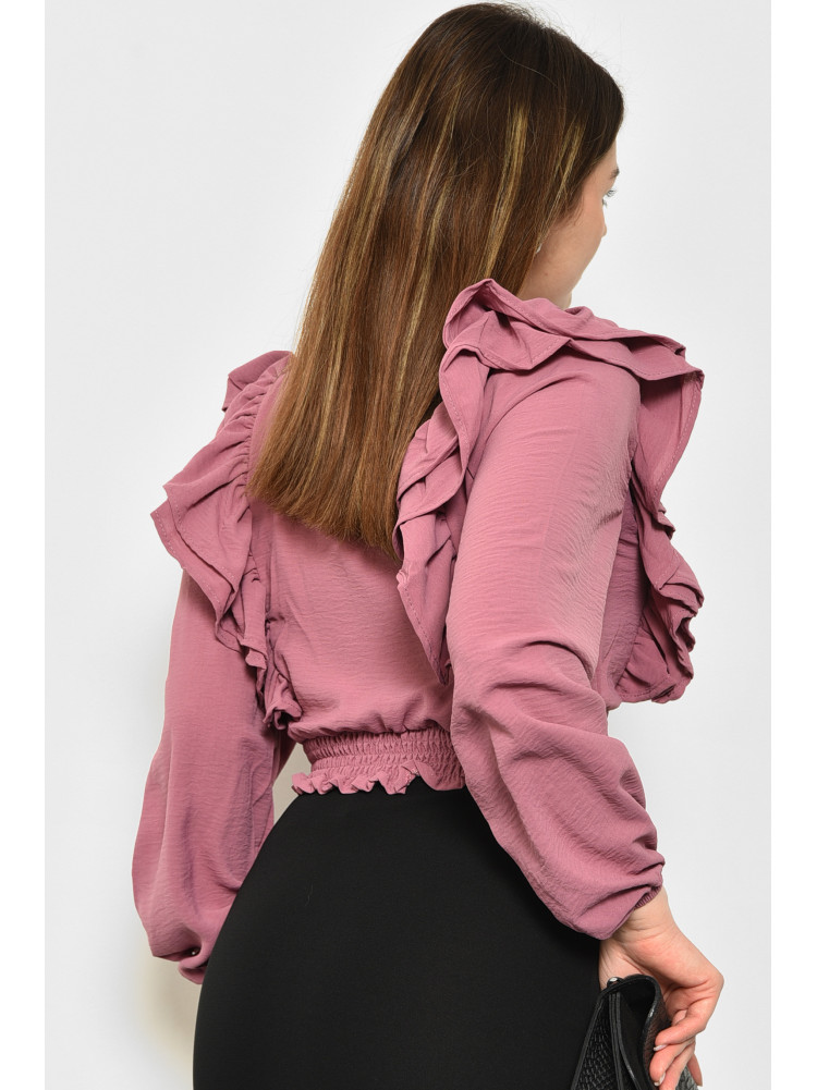 Блуза жіноча однотонна темно-рожевого кольору 172009C