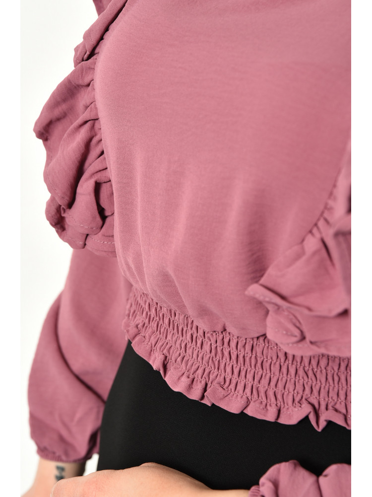 Блуза женская однотонная темно-розового цвета 172009C