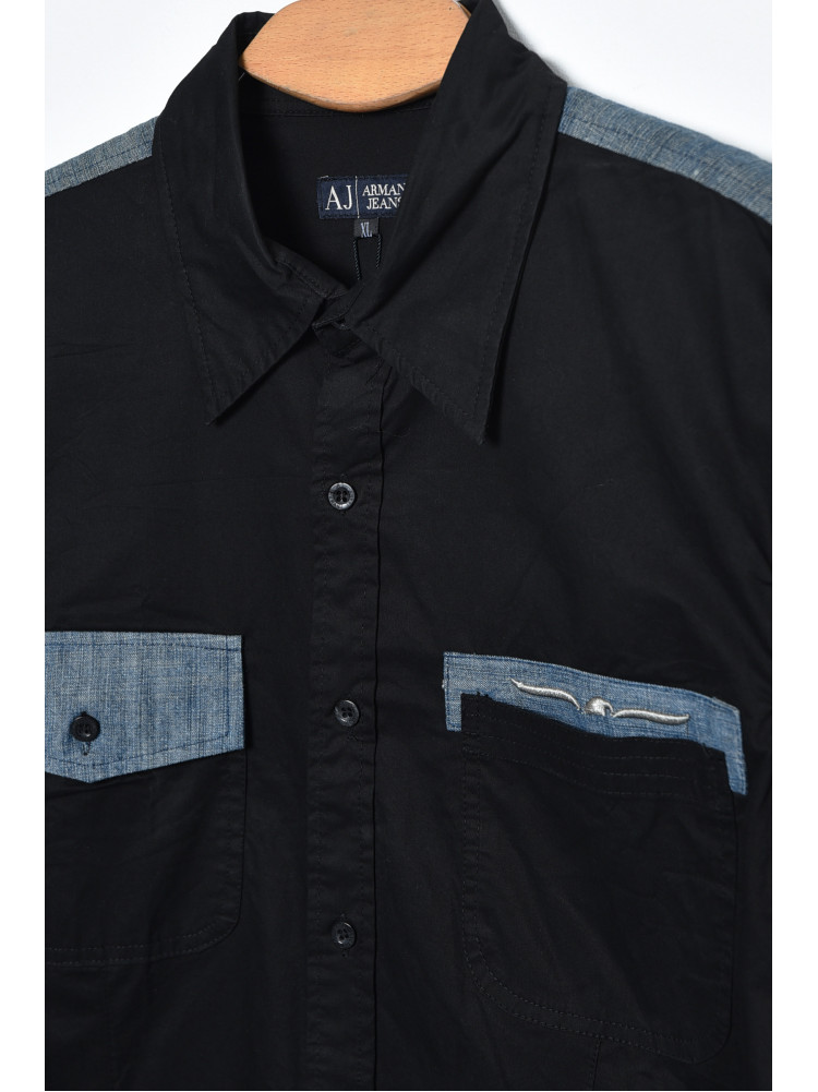 Рубашка мужская полубатальная черного цвета 172048C