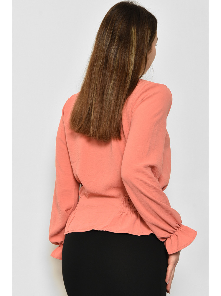 Блуза женская однотонная персикового цвета 172049C