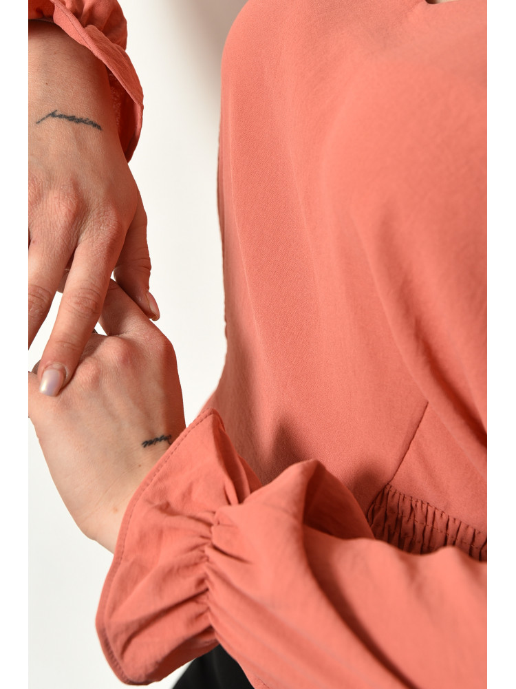 Блуза жіноча однотонна персикового кольору 172049C