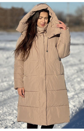 Куртка женская зима бежевого цвета 6155 172071C
