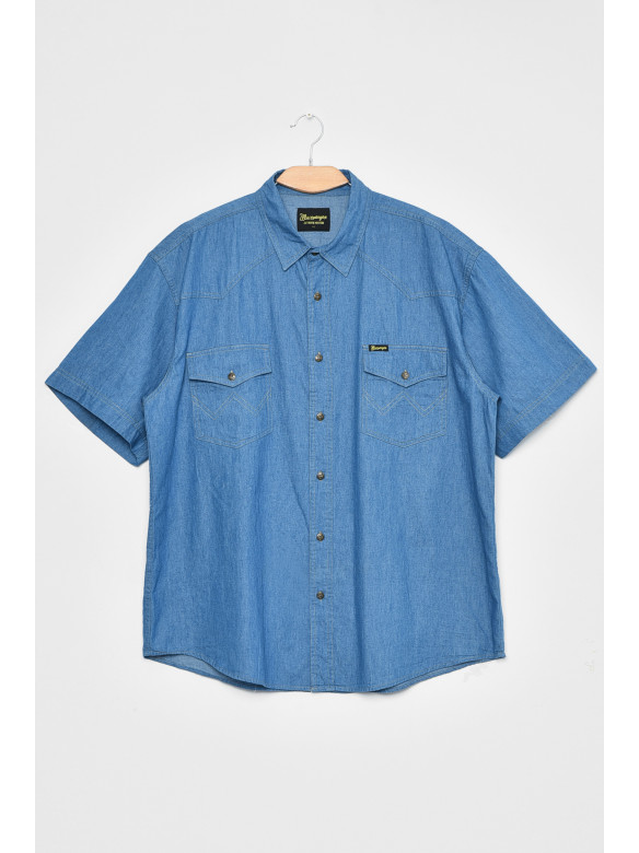 Сорочка чоловіча батальна джинсова блакитного кольору 172092C