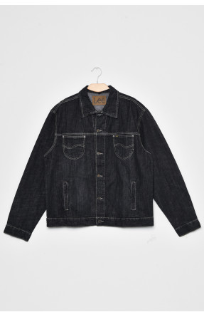 Пиджак мужской батальный джинсовый черного цвета 172155C