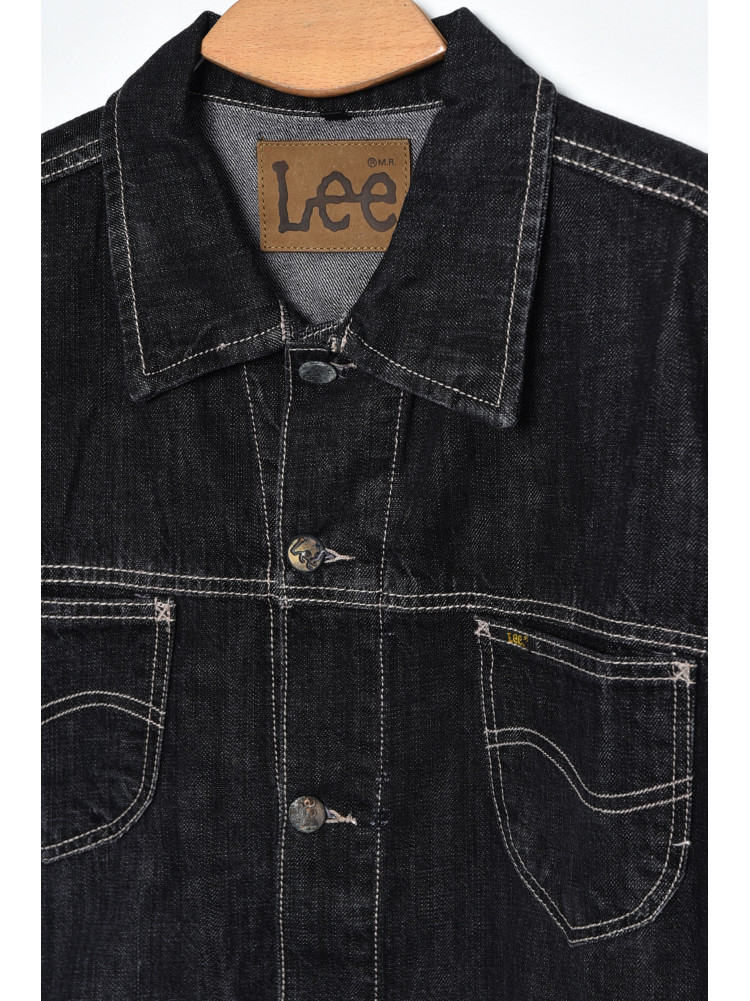 Пиджак мужской батальный джинсовый черного цвета 172155C