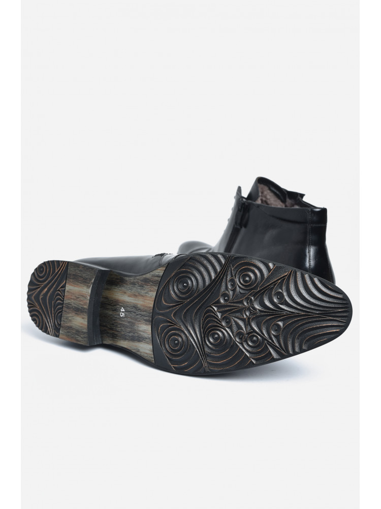 Ботинки мужские зимние на меху черного цвета 172210C