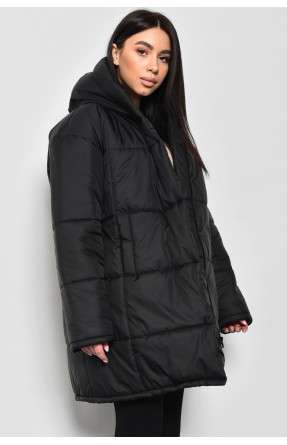 Куртка жіноча демісезонна чорного кольору 172227C
