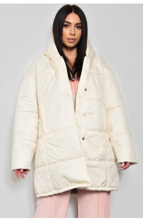Куртка жіноча демісезонна молочного кольору 172228C