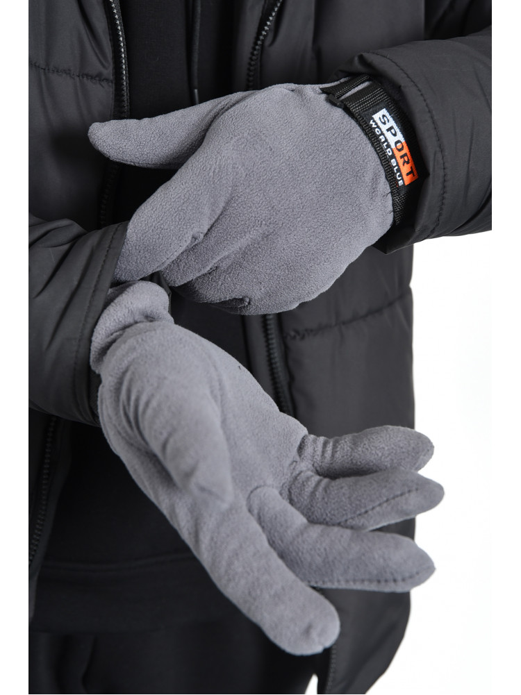Перчатки мужские флисовые светло-серого цвета 172235C