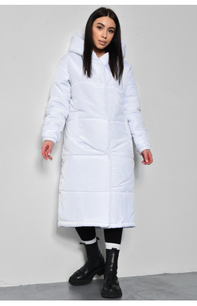 Куртка женская еврозима удлиненная белого цвета 172236C