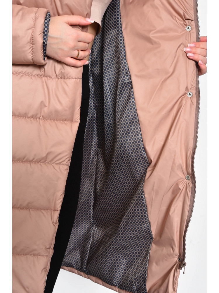 Куртка жіноча демісезонна подовжена кольору мокко 172254C