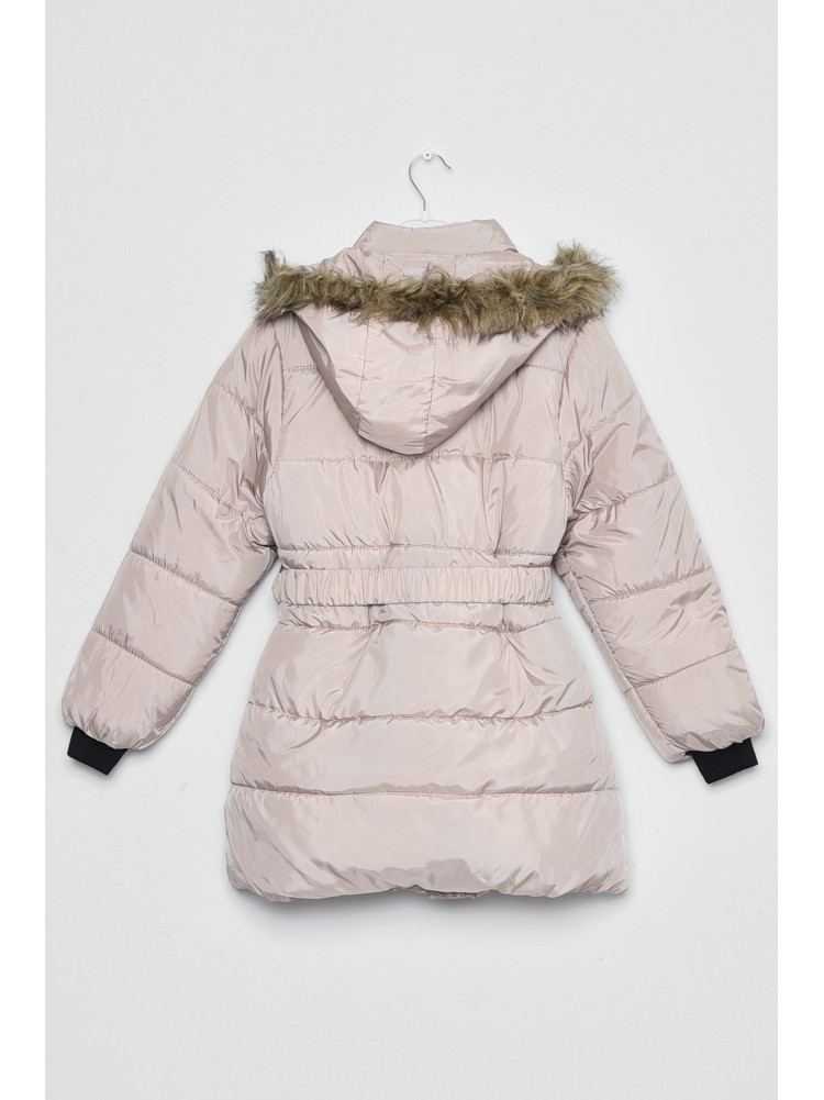 Куртка детская зимняя для девочки светло-бежевого цвета Уценка 172317C