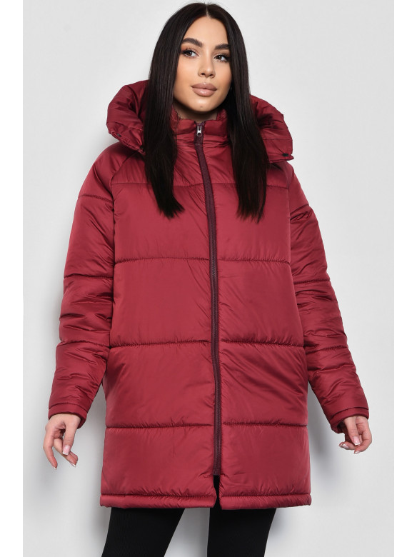 Куртка женская демисезонная бордового цвета 172323C