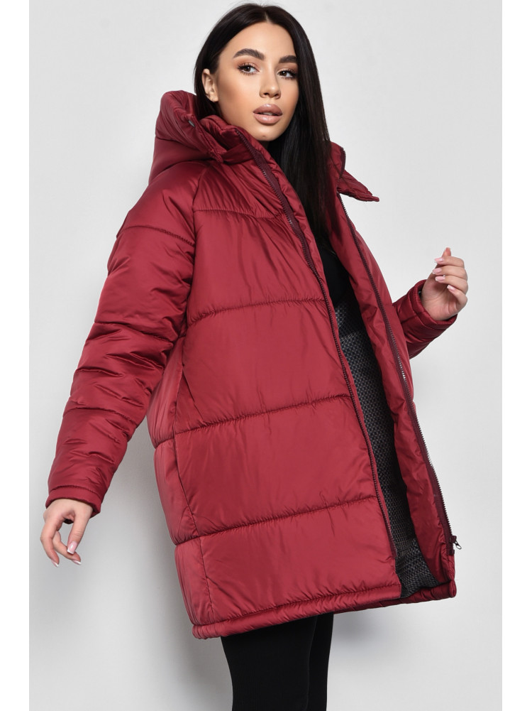 Куртка жіноча демісезонна бордового кольору 172323C