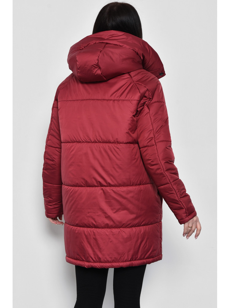 Куртка женская демисезонная бордового цвета 172323C