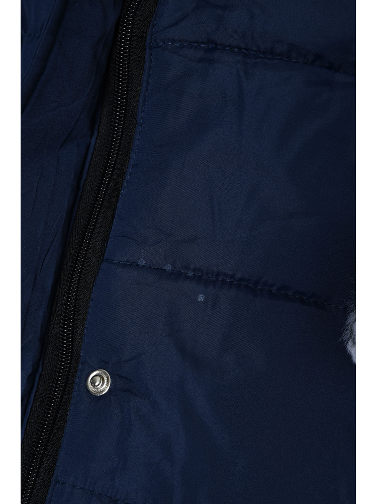 Куртка детская зимняя для девочки темно-синего цвета Уценка 172324C
