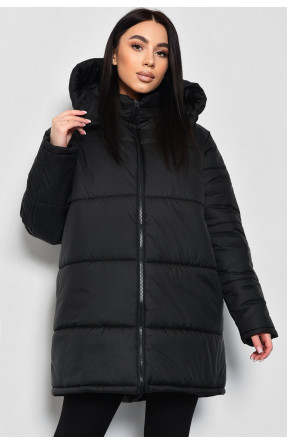 Куртка жіноча демісезонна чорного кольору 172325C