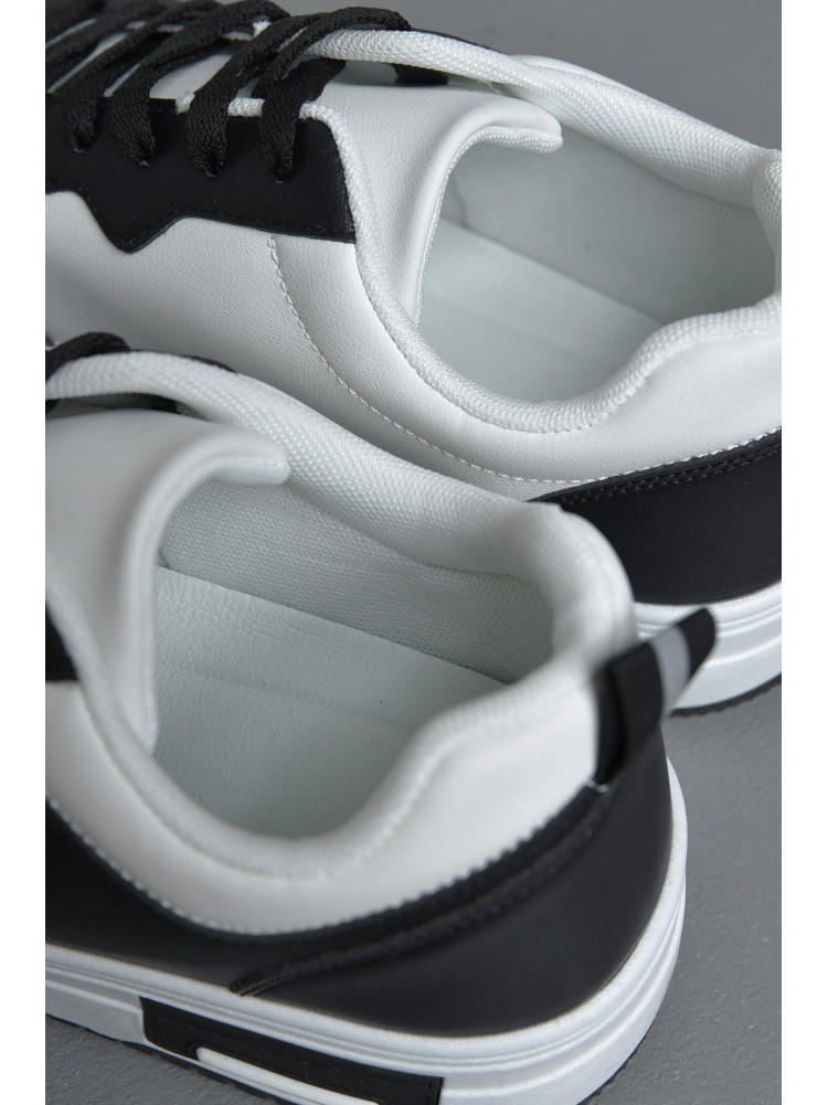 Кросівки чоловічі чорно-білого кольору на шнурівці YB10507-3 172336C