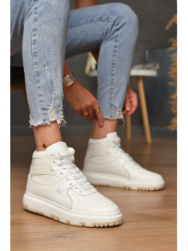 Кросівки жіночі білого кольору на шнурівці ВК72 172390C