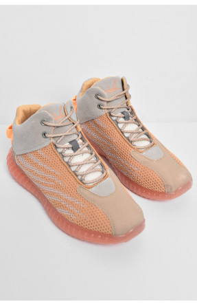 Кроссовки мужские оранжевого цвета на шнуровке текстиль М09 172399C
